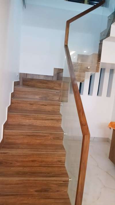 glass hand rail work #GlassHandRailStaircase  #glassrail