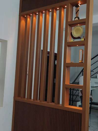 #living room partition  #mulltiwood and mica laminate  #louvers