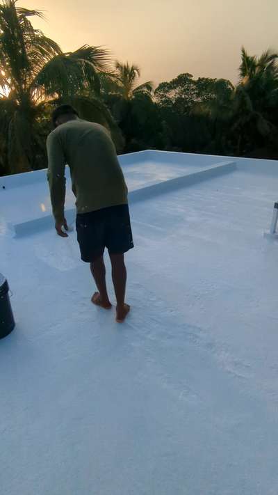 Polyurethane waterproofing on terrace  #waterproofing #terracewaterproofing