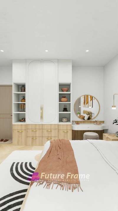 "A bedroom should be a story of calm and composure. This retreat blends natural elements, muted hues, and contemporary simplicity to create a serene escape. Every detail reflects peacefulness, making it a space where the mind and body find solace."
— Future Frame VR
 #BedroomDesigns  #InteriorDesigner #futureframevr