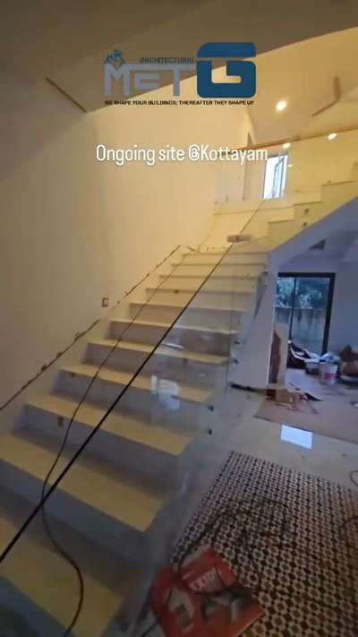 Our Ongoing site @Kottayam for more details - Met G #GlassBalconyRailing  #GlassHandRailStaircase  #GlassDoors  #glassshower