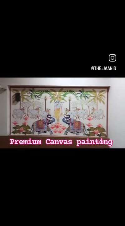 #canvaswallpaper #canvaspainting #pichwaiart #royalart #cutomizewallpaper #amazing #excilantinterior #excel_wallpaper #excellentwork #marvellousinteriordesign #conceptdesign #WallDecors #WALL_PANELLING #LivingroomDesigns