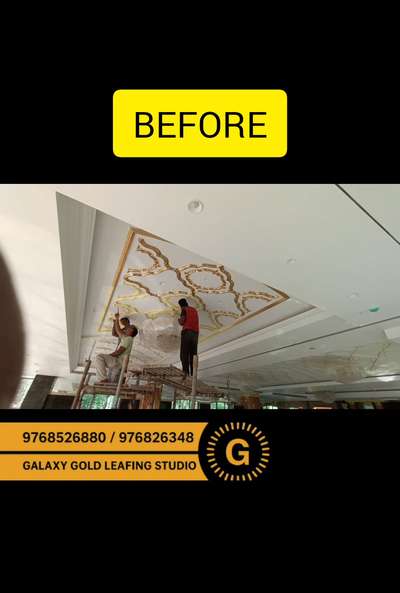 Transform your ceiling into a breathtaking masterpiece with our exquisite hand-applied gold leafing ceiling design. Each detail is carefully gilded using genuine gold leaf to create a rich, radiant finish that reflects timeless elegance and luxury. Perfect for villas, temples, hotels, and premium interiors, this ceiling artwork adds unmatched grandeur and artistic sophistication to any space.
 #goldleafing  #goldleafartwork  #goldworkarts