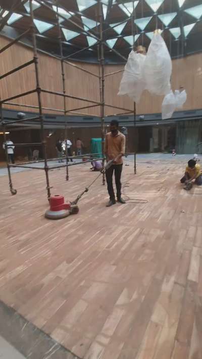 Wooden Floor Grinding & Polishing @ Raddission Blu Kausambi  Call Us 9810402786