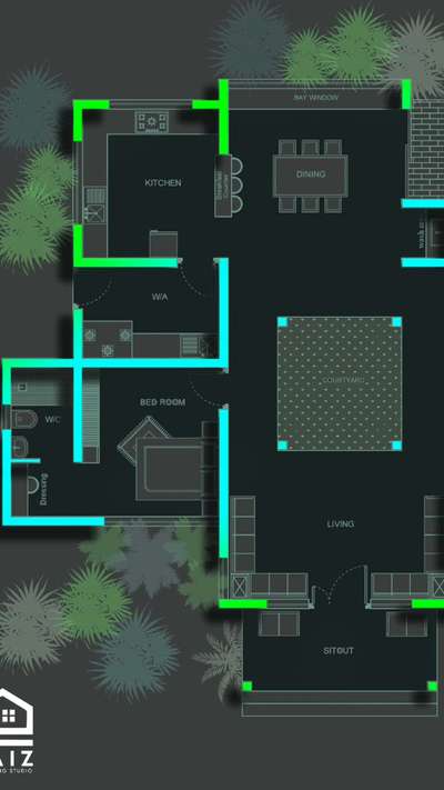 Area :1788 sqft
Traditional plan