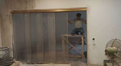 glass sliding door 🚪 #Carpenter w #viral2023