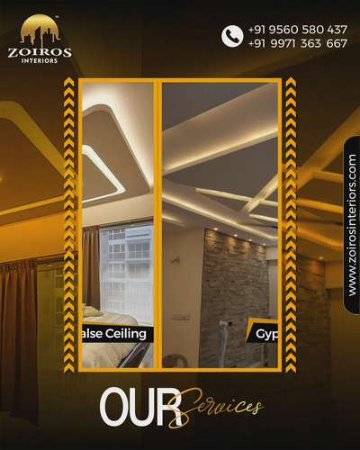 Transforming spaces, one project at a time! 🏠✨ From stunning ceilings to sleek interiors, Zoiros Interiors brings expertise and excellence to every corner. Explore our wide range of services designed to make your dream space a reality.

#ZoirosInteriors #InteriorDesign #POPceiling #GypsumCeiling #GridCeiling #ModularKitchen #ResidentialInteriors #CommercialInteriors #GypsumPartition #WallPunning #InteriorPainting #ExteriorPainting #Carpentry #Electricals #Plumbing #HomeRenovation #dreamspace