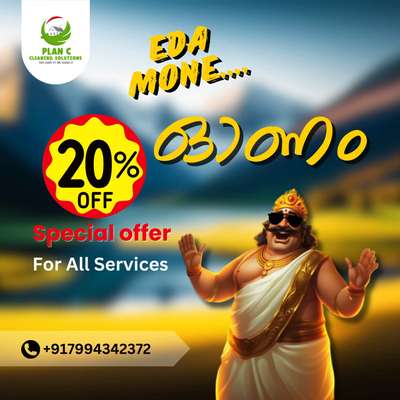 Onam offer .contact us for more details 
7994342372
 #cleaningsolutions  #cleaningservice  #WallPainting  #Tiling #carpentery  #InteriorDesigner #pestcontrol #kitchenwastedisposer