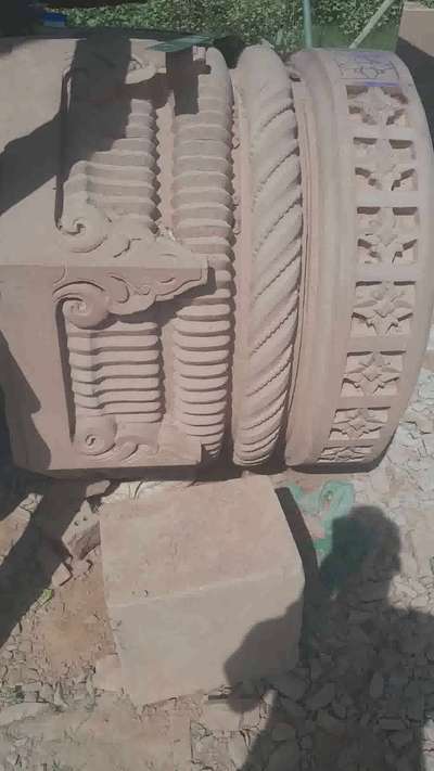 temple construction red sand stone