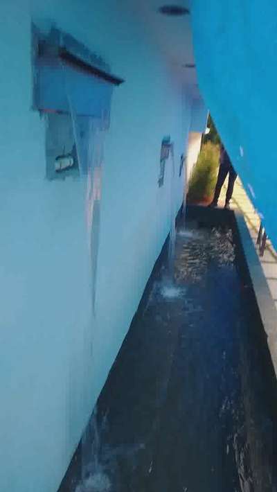 #WaterProofings  #WaterProofing inside a newly constructed pool fountain using MAPEI Mapelastic smart at kallettumkara. (testing and commissioning)