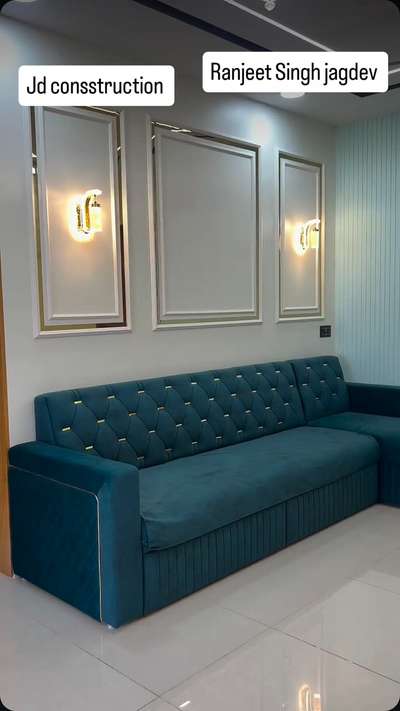 sofa set and beautiful wall panel design and made by JD construction