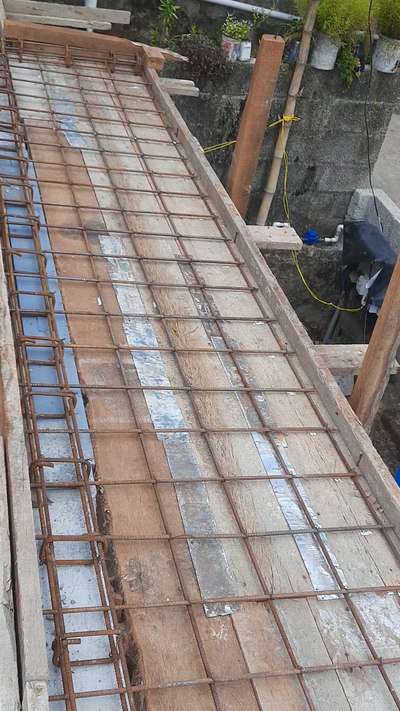 Sunshade ,lintel ,sit out ,rebar installation for a residential building @ Sreekariyam