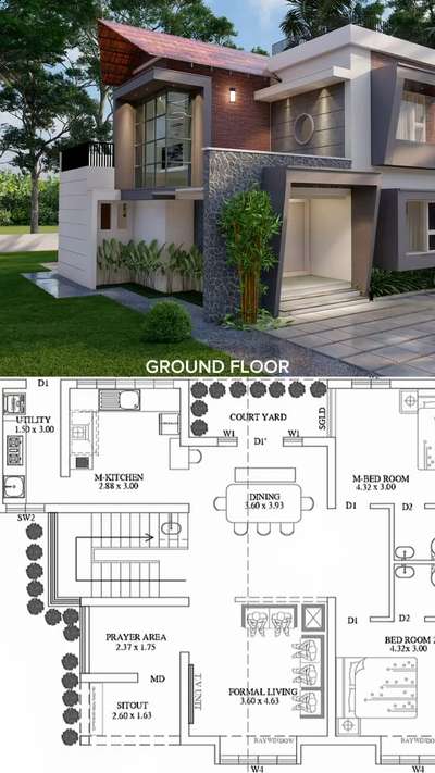 വീടും പ്ലാനും 🏠🌿✅
Total area - 1900 Sq.ft
PMC - SEBCO Infrastructures Pvt.Ltd

#3Dand2DPlans