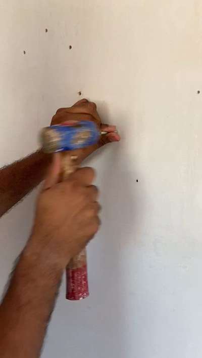 Nail testing Gypsum plastering wall.complited site