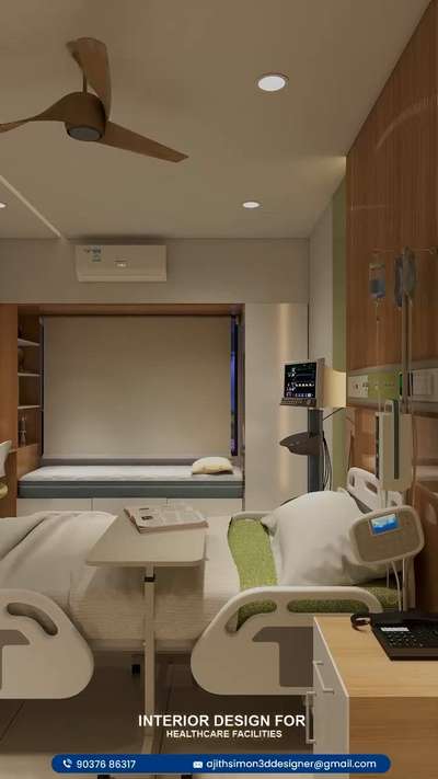 IP ROOM #iproom #hospital #healthcarearchitecture 

This 3D design of a Hospital In-Patient (IP) Room combines functionality with comfort, ensuring a healing and welcoming environment for patients. The layout prioritizes efficient use of space, infection control, and patient privacy, while incorporating modern aesthetics and essential healthcare elements. #walkthrough_animations