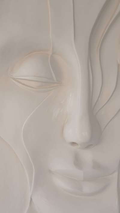 final result, Relief abstract face wall art .