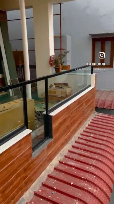 Aluminium Glass profile railing  #GlassBalconyRailing  #GlassHandRailStaircase  #GlassStaircase