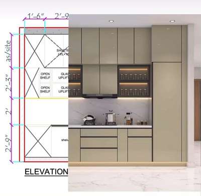 Kitchen layout  #Architectural&Interior #jaipurdiaries