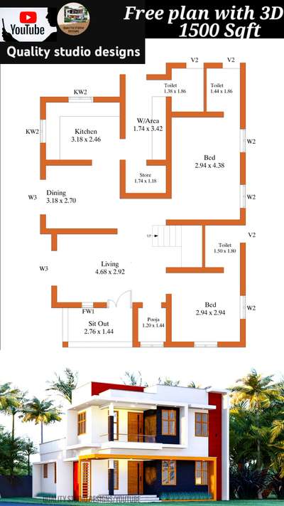 1500 Square Feet Plan with 3D elevation please call or whatsapp +91 7591926371#keralahomes #kerala #architecture #plan #ebgineers #keralahomedesign #interiordesign #homedecor #home #homesweethome #interior #keralaarchitecture #interiordesigner #homedesign #keralahomeplanners #homedesignideas #homedecoration #keralainteriordesign #homes #architect #archdaily #ddesign #homestyling #traditional #keralahome #vasthu #vasthuplan #freekeralahomeplans #homeplans #keralahouse #exteriordesign #architecturedesign #ddrawing #ddesigner #luxury #art #interiorstyling #homestyle #livingroom #inspiration #designer #handmade #homeinspiration #homeinspo #house #realestate #kitchendesign #style #homeinteriordesign #keralaarchitectures #budgethomes #EastFacingPlan