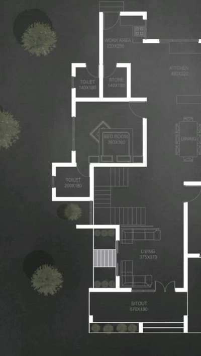 Ground floor plan 2bhk #planing #keralahomes #architexture #design #keralaconstruction #homekerala #2bhk #interiordesign #house #3drendering #exteriordesign #LandscapeDesign