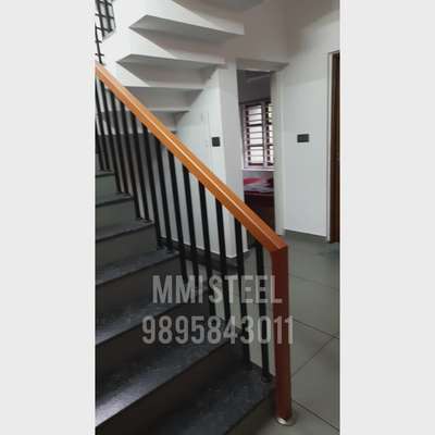 Gp Tube and wood combo  #trendingdesign  #GlassHandRailStaircase  #GlassBalconyRailing  #GlassHandRailStaircase  #StaircaseHandRail  #SteelStaircase  #StainlessSteelBalconyRailing  #wood+ss+glass