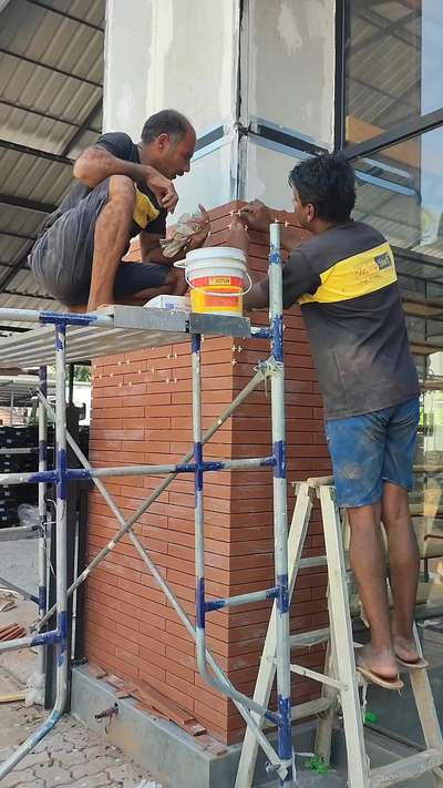 terracotta brick cladding  #rplusaarchitects #architectsinkerala #bestarchitectsinkerala #architectsinperinthalmanna