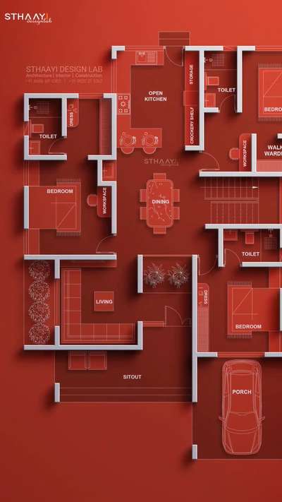 Your dream home perfectly planned!🏡✨
A stunning blend of modern elegance and smart functionality - designed for comfort, style and effortless living.💫
📌 Follow STHAAYI DESIGN LAB for more inspiring home designs!
 #dreamhomes #FloorPlans #smartliving #1752