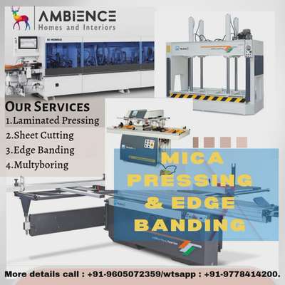 Interior വർക്കിന് ആവിശ്യമായ MICA PRESSING, SHEET CUTTING, EDGE BANDING, MULTYBORING & CNC METAL and ROUTERCUTTINGS എന്നിവ മിതമായ നിരക്കിൽ ചെയ്ത് നൽകുന്നു.
കൂടുതൽ വിവരങ്ങൾക്ക് വിളിക്കൂ : +91-9605072359 or Wtsapp : +91-9778414200
AMBIENCE MICA PRESSING AND EDGE BANDING(or google id : ambience cnc laser cutting hub)
Near Eanchakkal junction, Trivandrum.
#edgebanding #mica #micapressing #coldpressing #laminatedply #laminatedplywood #laminated #lamination #plywoodinterior #plywoodlamination #micalaminates #edgeband #sheetcutting #multyboring #cnclasercutting #cnc #edgebanding