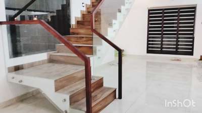 toughened glass veety handrail  #GlassHandRailStaircase  #handrailwork  #StainlessSteelBalconyRailing  #woodenhandrail