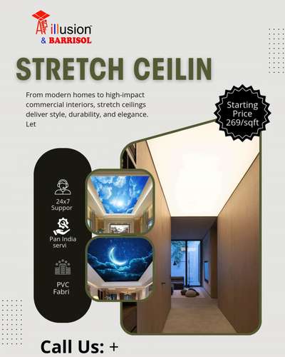 Transform your space with luxury from above ✨☁️
India's most innovative textile stretch ceiling solutions – where art meets architecture! 🏗️💫
Perfect for: Hotels | Restaurants | Offices | Retail | Luxury Homes
📍 PAN India Service Available
Ready to elevate your interiors? 👇
BOOK YOUR FREE CONSULTATION TODAY!
#TextileStretchCeiling #InteriorDesign #LuxuryCeiling #ModernInteriors #CeilingDesign #RestaurantDesign #IndianArchitecture #NoidaBusiness #DelhiNCR #InteriorInspiration #LuxuryInteriors #architecturedesigns