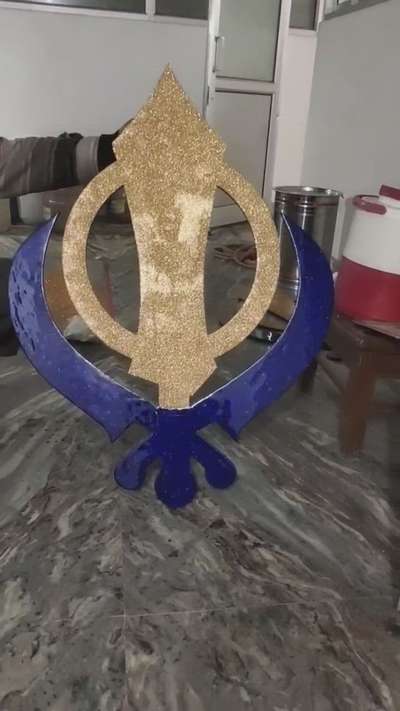 Sikh religion simbol made on MDF board and Full fill of mina high gloss etc.