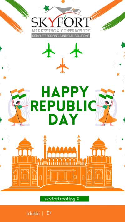 🇮🇳 HAPPY  REPUBLIC  Day 🇮🇳

Contact :-
@skyfortroofing

🌏 skyfortroofing.com

📞98471 90501

  94967 69501

  9072310416 (Office)

📩info@skyfortroofing.com

#roofing #rooftop #roofing contractor #roofingcompany #roofingservices #roofingsolutions #roofingkerala #ernakulam #kochi #perumbavoor #kerlaroof #keralaroofing #keralanewhome #newconstructionhomes #newconstruction #keralaconstruction #sky #Skyfort #skyfortroofing #allkerala #all #keraladelivery #alldelivery