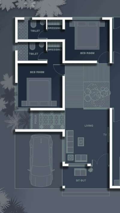 Area: 1587 sqft
3BHK house plan