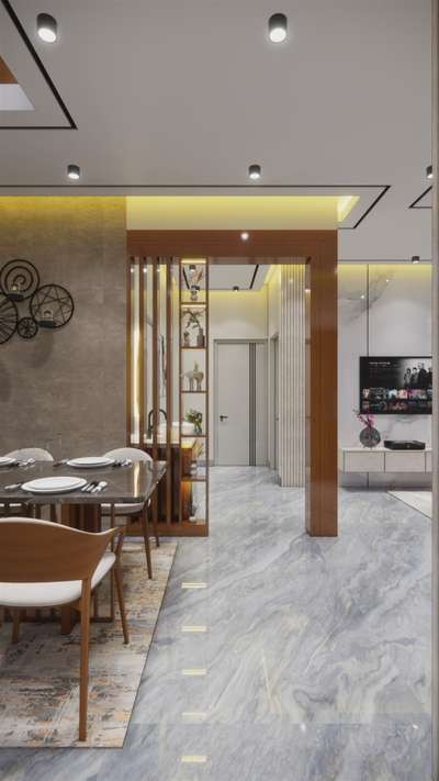 The art of the partition.  Seamlessly dividing the dining and living areas without losing that airy feel. Minimalist, clean, and timeless.

#InteriorDesign#HomeInspiration#MinimalistHome#WoodInteriors#home