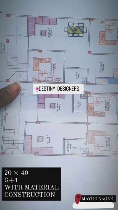 DESTINY DESIGNERS & CONSTRUCTION INDORE 
SITE LOCATION - MUSAKHEDI MAYURNAGAR 
20 × 40 [G+1] 
Er. SHIVAM SINGH CHAUHAN 
 #HouseConstruction  #withmaterialconstruction  #qualityconstruction  #destinydesigners&construction