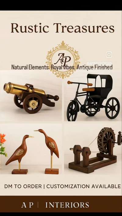 Rustic Treasures, Royal Vibes 💫
handcrafted और soulful!
By AP INTERIORS 

🪵 Purely handmade | Antique finish
📩 DM for order & customization
📍 Only at AP INTERIORS -
#rusticluxury #rusticdecoration ecor #handcraftedvibes #royalcorners #interiorinspiration😍❤️ teriors #homedeco #decorindia #interiordesign @apinteriors65