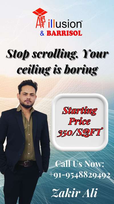 Stop scrolling. Look up! 
⬆️ Is your ceiling boring? We fix that.
We are A Illusion & Barrisol, and we turn your ceiling into a stunning, custom work of art. Forget plain white—imagine a perfect sky, a sunset, or any custom design you dream up!
✨ Custom art that literally goes over everyone's head.
Why you’ll love it:
🎨 Fully Customizable
💧 Waterproof Protection
⚡ Quick Installation
🛡️ Unbeatable 21-YEAR Warranty on fabric!
Ready for a glow-up? Prices start at just ₹350/SQFT!
#StretchCeiling #CeilingDesign #InteriorDesign #CustomCeiling #NoidaInteriors #DelhiNCR #LuxuryDecor #HomeRenovation #illusionbarrisol #homedecor #modernhome #quickinstallation