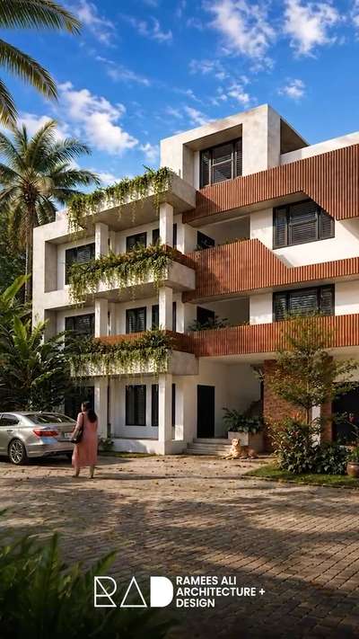 Designed for both families and bachelors, this apartment blends tropical calm with modern community living. 🌿

#apartmentdesign #tropicalarchitecture #modernliving #keralaarchitecture #rameesali