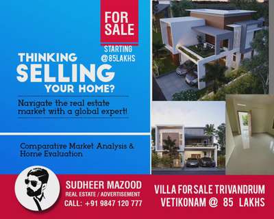 FOR SALE TRIVANDRUM 
Perookada Vazhayila
villas/ House Gated Community.Luxury Amenties.Red Brick construction.

200 Cent. 21 Unit . 
9 villas sold out in layout plan marked black spot that villa sold out . 

100 meter From Bus stop and junction. 
5km From kowdiar palace.City Limit Trivandrum Real estate.City limit.Corporation limit.

Price Starting at 82 lakhs
   
4.75 Cents and 1600 Sqft 3 Bed Attached 

5.5 Cents 2300 Sqft 4Bed Attached 

7cents 2500 Sqft 4 Bed Attached 

10 Cents 2800 to 3000 Sqft 4 Bed Attached .

LOCATION
Vazhayila Vattiyoorkave Road 100 meter From Bus stop junction 5km From kowdiar palace  meter  From junction Walking Distance From Bus stop .

200 Cents 21 Villas Gated Community 

Villa / House project at Vazhayila in peroorkada Trivandrum .

Construction Status - on Going 60% Sold 
out Red Brick construction with international Standards Fully using Branded Materials * 

Land area - 4.75  to 15 Cent 

Sqft  - 1600 , 2800 , 3000 Sqft 

Bed and Bath - 3,4, 5