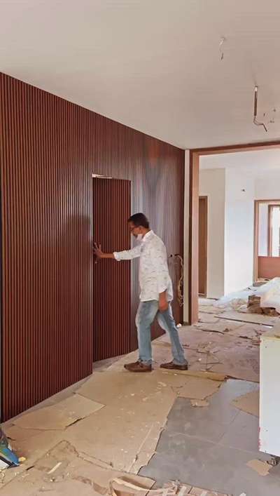 wpc louvers wall panel, Hidden door  #WallDecors #louvers #louverpanel