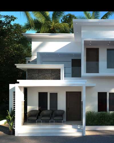 #architecturedesigns #InteriorDesigner  #FloorPlans  #landscapinginkerala  #blue_whitecombination  #viralkolo  #white #twostory