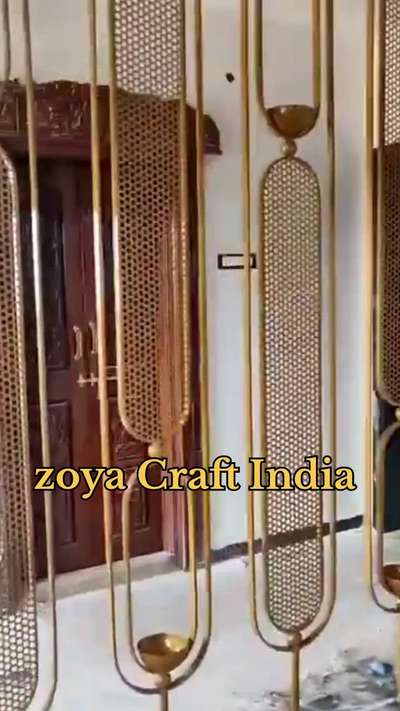 High Quality Stainless Steel 304 PVD Gold Coated with Fluted Glass Partition!! #zoyacraftindia #partition #goldpartition