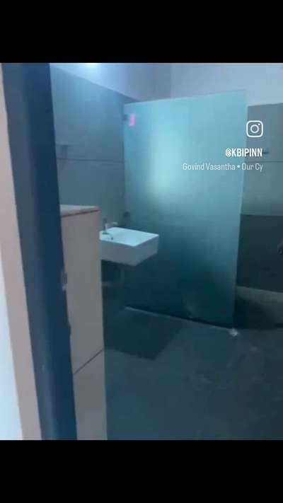 bathroom 12 mm glass partition  #
