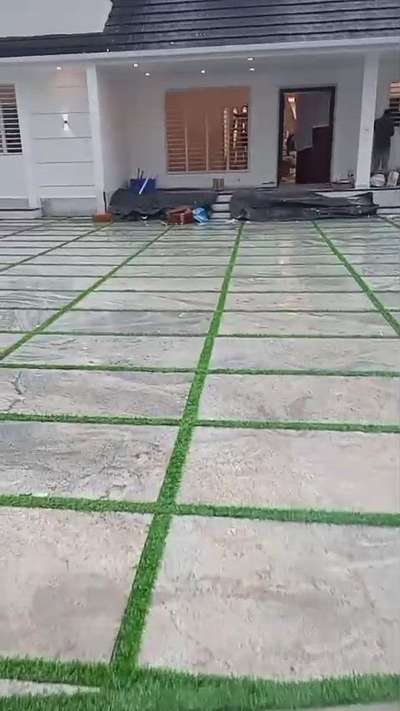 Banglore stone 4*2 with artificial grass #Thrissur #koratty