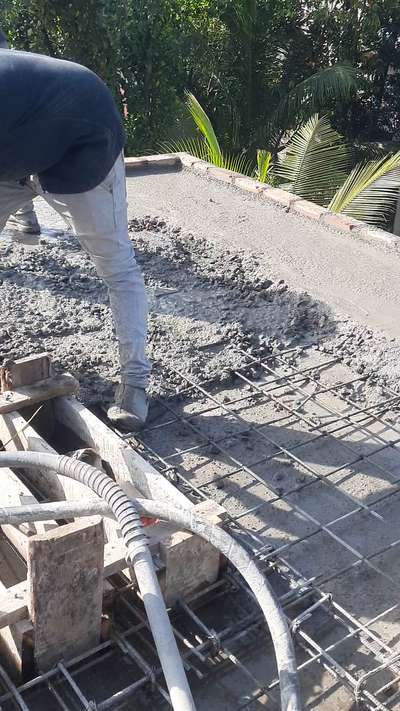 Concrete pouring on Stair room slab , pergola