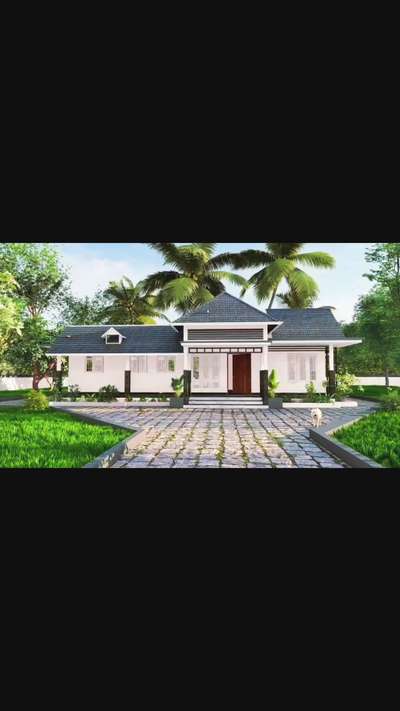 4 BHK traditional house 1800 sqft  #exterior_Work #3drenders