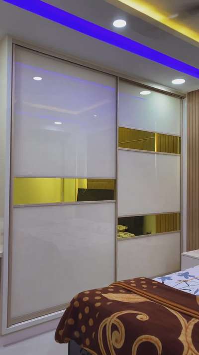 Beautiful Wardrobe with white & golden mica King Size Double bed Front wall Tv cabinet Makes master bedroom - Opal Construction & Interior At your service - 8319099875

#HouseRenovation #renovations #InteriorDesigner #KitchenInterior #WalkInWardrobe #MasterBedroom #BedroomDecor #KingsizeBedroom #BedroomIdeas #BedroomDesigns #ModernBedMaking #bedroominterio #wadrobedesign #WardrobeIdeas #SlidingDoorWardrobe #LargeKitchen #KitchenIdeas #KitchenCabinet #LargeKitchen #ModularKitchen #LivingRoomTVCabinet