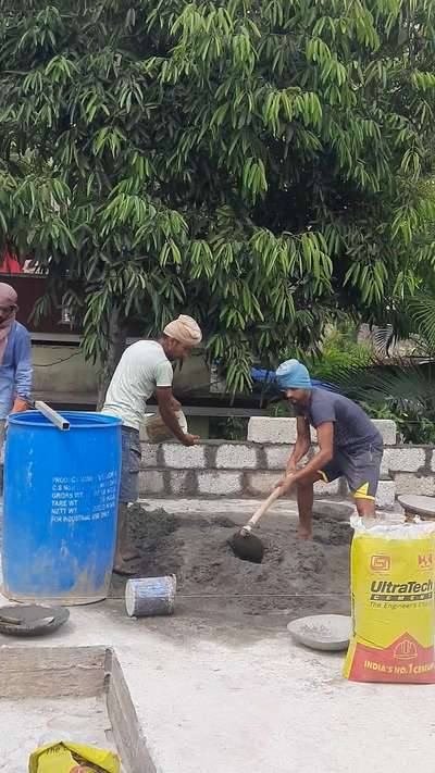 First floor CMU work started , sreekariyam