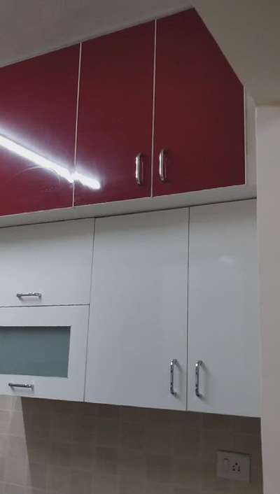 RED &WHITE PARALLEL SHAPE KITCHEN