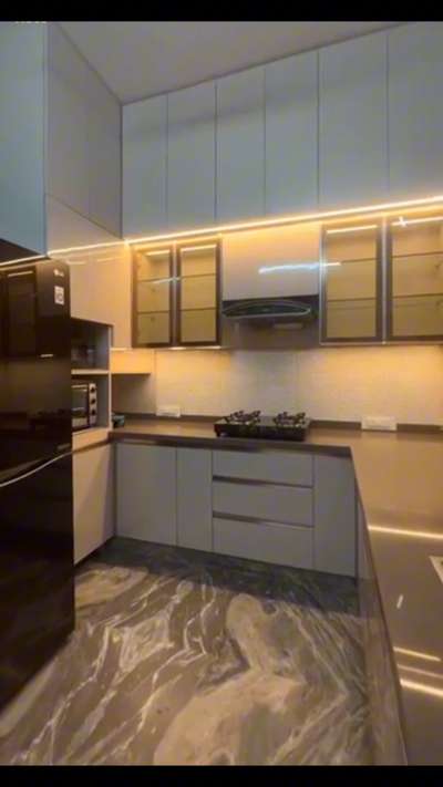 modular kitchen tandem drawer (inotech) with aluminium black profile